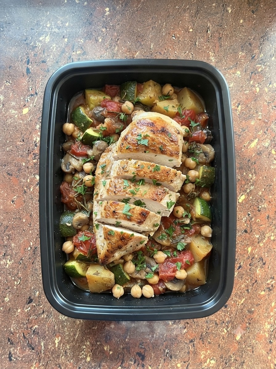 Tuscan Braised Vegetables, Chickpeas & Chicken Breast